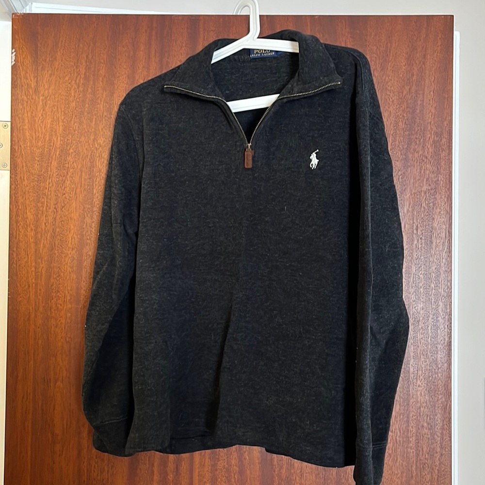 Mens dark Heather gray Ralph Lauren pullover sweater